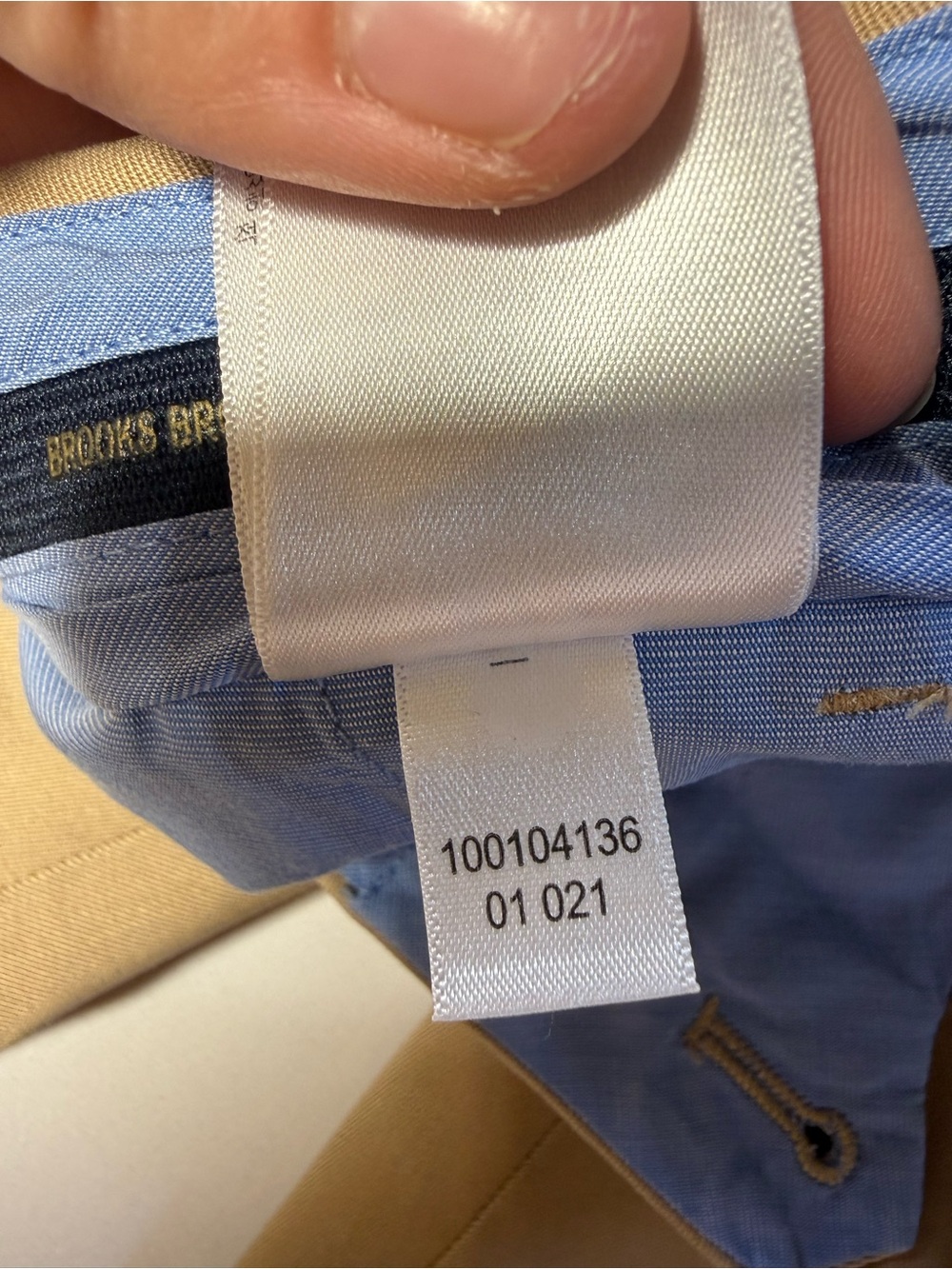 Brooks Brothers Milano Fit Stretch Chino Pants Khaki Tan Mens 35x34 - Picture 9 of 12